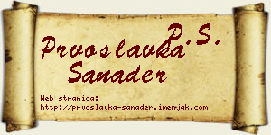 Prvoslavka Sanader vizit kartica